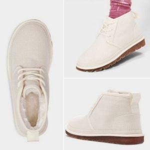 UGG Neumel Natural Women's Canvas Chukka Boots White